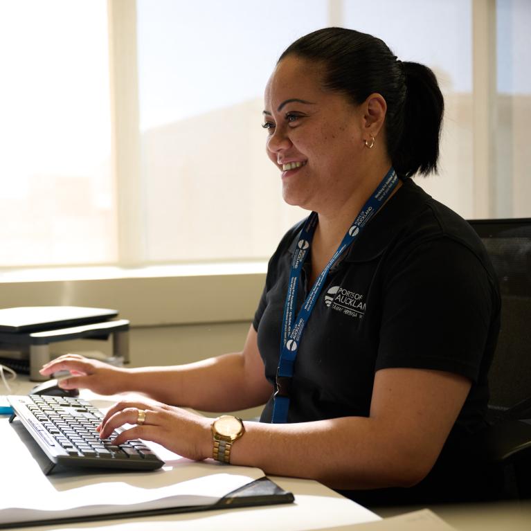 Female at computer